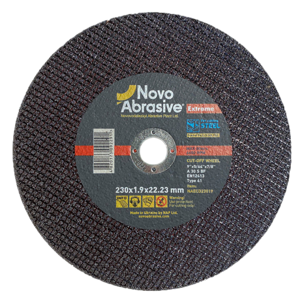 Novo Abrasive Extreme ( Longlife ) 230 x 1.9 x 22.23MM voor metaal en RVS